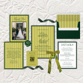 Banderoles Elegant Chartreuse Stripe Signature Drinks Wedding