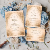 Save The Date Romantic Botanical Wildflower Garden Wedding