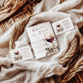 Invitation Romantic Burgundy Rose Wine Bridal Shower