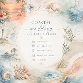 Invitation Rustic Linen Coastal Wedding Seashells