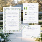 Menu Mariage de cottage à rayures florales