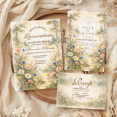 Save The Date Romantic Garden Bloom Quinceañera