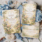 Invitation Mariage Champêtre de Fleurs Sauvages Romantiques