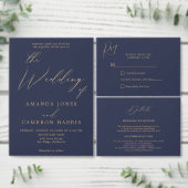 Calligraphie d'or romantique Programme de mariage  (Personnalisez la collection de ce créateur indépendant.)