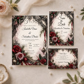 Menu Mariage de Noël gothique romantique