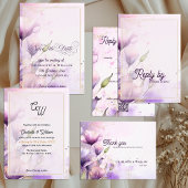 Papier Romantic Purple Floral Wedding Photo Save the Date