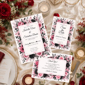 Invitation Mariage Floral Rose Romantique