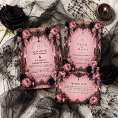 Invitation Mariage gothique rose romantique