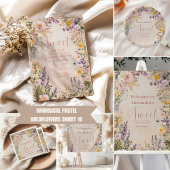 Invitation Romantique rose pastel Fleur sauvage doux 16 Invit