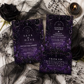 Save The Date Mariage gothique violet romantique