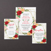 Poster Romantic Red and Orange Roses Wedding Welcome Sign (Personnalisez la collection de ce créateur indépendant.)