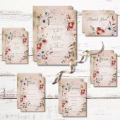 Romantisch Roos Roze Goud Bloemen Details Informatiekaartje