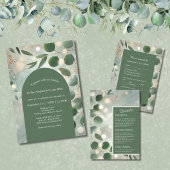 Invitation luxe Sage Green Eucalyptus coffre-fort Mariage dat