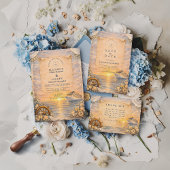 Invitation Romantic Seaside Cruise Wedding