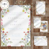 Carte D'accompagnement Romantic Spring Wildflower Garden Wedding