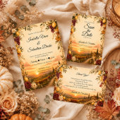 Cartons Réponse Mariage romantique toscan