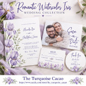 Romantisch Watercolor Iris Tuin Trouwprogramma Programma