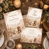 Save The Date Mariage romantique dans le désert occidental