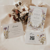 Invitation Fleur sauvage Boho Moderne Mariage élégant