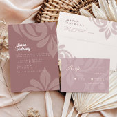 Classic Damask Pale Rose Mariage Photo Menu plat