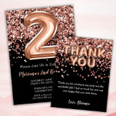 Invitation de 2e anniversaire Rose noir Parties sc