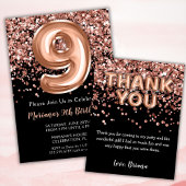 9e Invitation anniversaire Rose noir Parties scint
