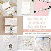 Stylo Noir Modern Chic Rose Gold Blush Pink Marble Monogram