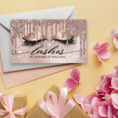 Carte De Fidélité Lashes Or Rose moderne 