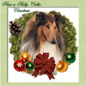 Papier Cadeau Rough Collie Noël