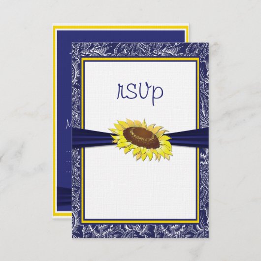 Collection Royal Blue and Yellow Sunflowers RSVP (Devant / Derrière)