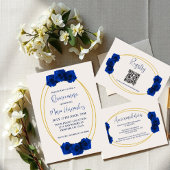Poster Royal Blue et Gold Geometry Quinceañera