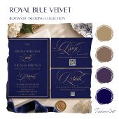 Save The Date Mariage Royal Bleu et Or
