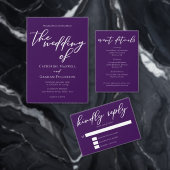 Serviette En Papier Royal Purple White Typographie Mariage du soir (Personnalisez la collection de ce créateur indépendant. )