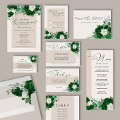 Sticker Rond Emerald Green Roses et Eucalytus Nom et adresse