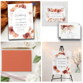 Serviette En Papier Rust Orange Terracotta Palmetto Feuille Mariage