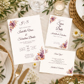 Invitation Mariage Floral Rustique d'Automne