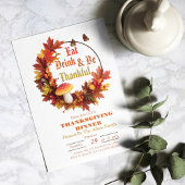 Invitation Thanksgiving Mangez Boire et soyez reconnaissant