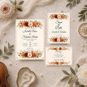 Invitation Mariage Floral d'Automne Rustique