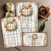 Invitation L'Automne Rustique Laisse Petit Baby shower Citrou