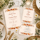 Invitation Mariage aux feuilles d'automne rustique