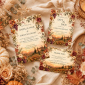 Save The Date Mariage de vignoble en automne