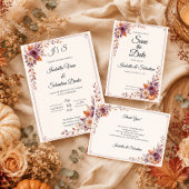 Cartons Réponse Mariage rustique d'automne