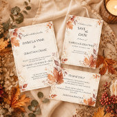 Boho-herfsttrouwdag Save The Date