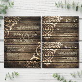 Rustique Grange Bois Damas Programme de mariage vi (Personnalisez la collection de ce créateur indépendant.)