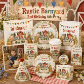 Invitation Fête d'anniversaire de 2 ans à la ferme rustique p