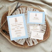 Carte D'accompagnement Tirage de couche rustique ours marron gingham