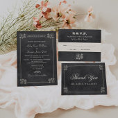 Numéro de table du Mariage vintage Black Chalkboar
