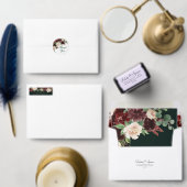 Rustieke Blooms | Terracotta en Marsala Receptie Informatiekaartje (Personaliseer de collectie van deze zelfstandige maker.)