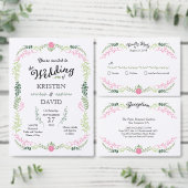 Rustige Bohemen Spring Foliage Wreath Wedding Etiket (Personaliseer de collectie van deze zelfstandige maker.)