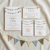 Bunting blanco plaats kaart met handschrift lijn